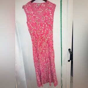 Vintage Diane Von Furstenberg 100% Silk Assets DVF slip dress pink floral maxi